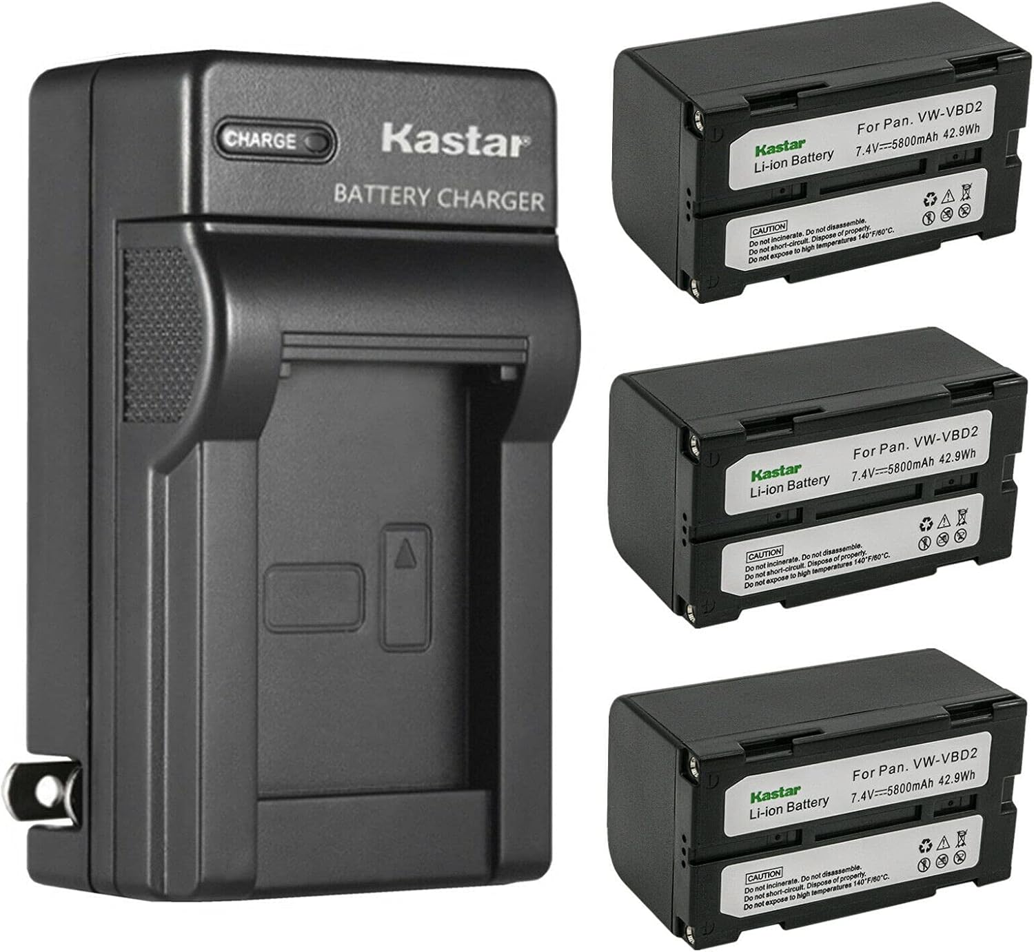 Kastar 3-Pack Battery and AC Wall Charger for Proscan Devices