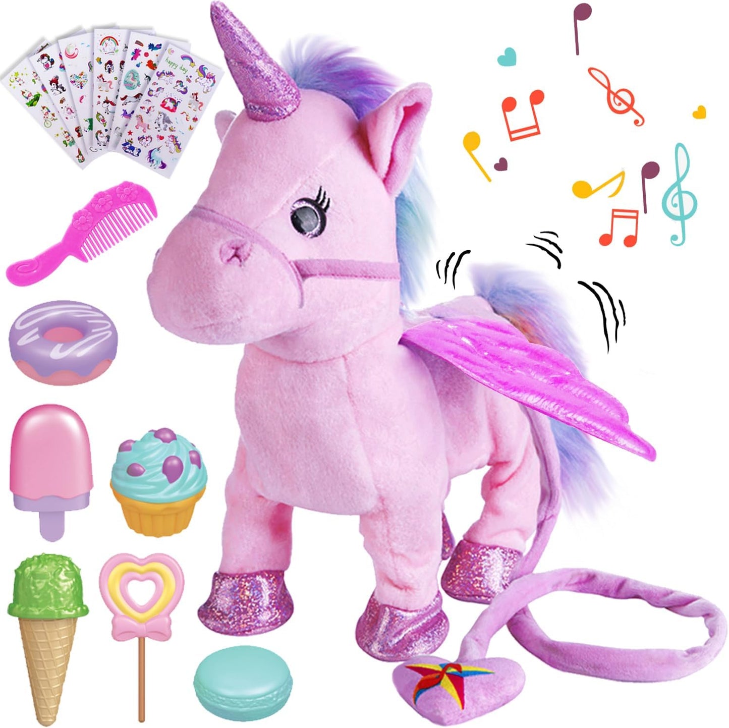 Wiggle-Bottom Unicorn Toy for Girls, Interactive & Remote Controlled - GIDGOD