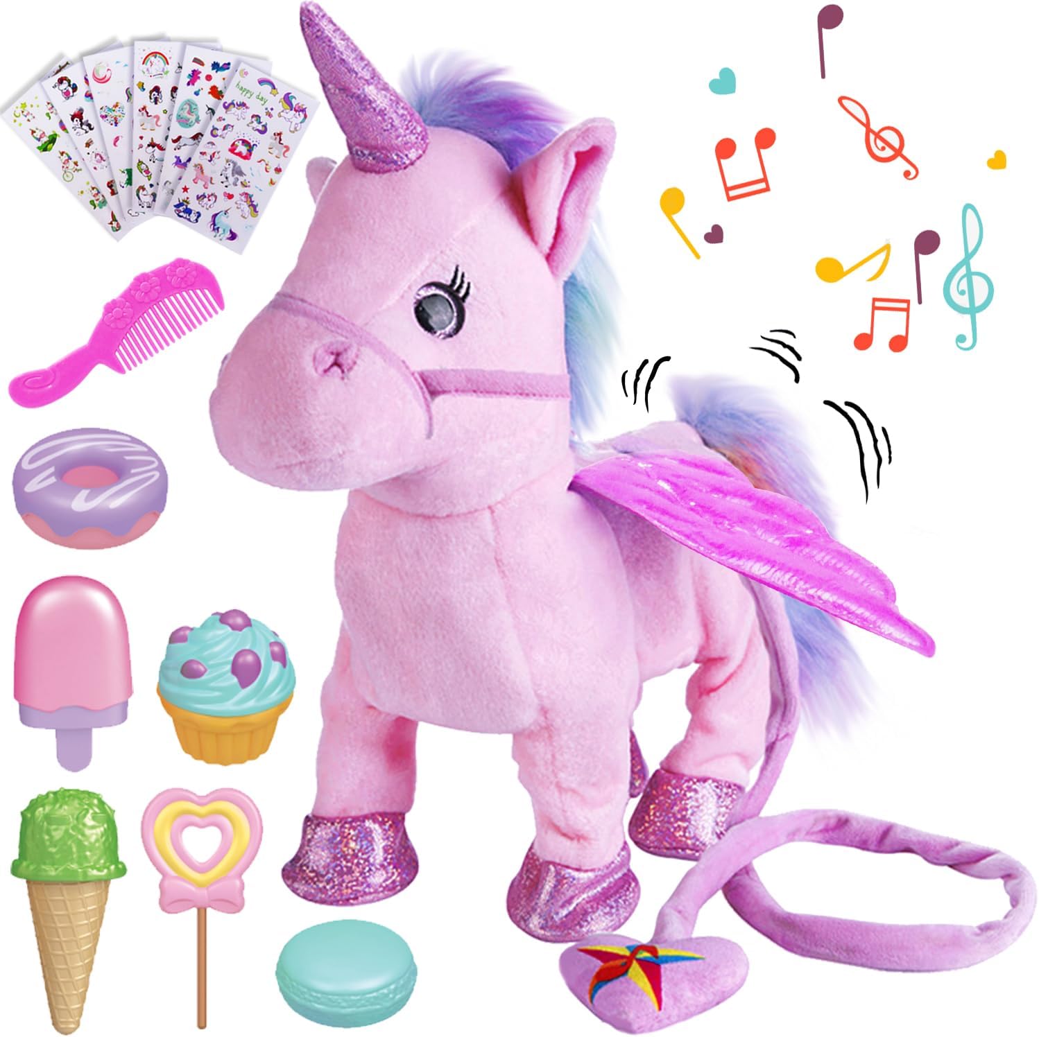 Wiggle-Bottom Unicorn Toy for Girls, Interactive & Remote Controlled - GIDGOD