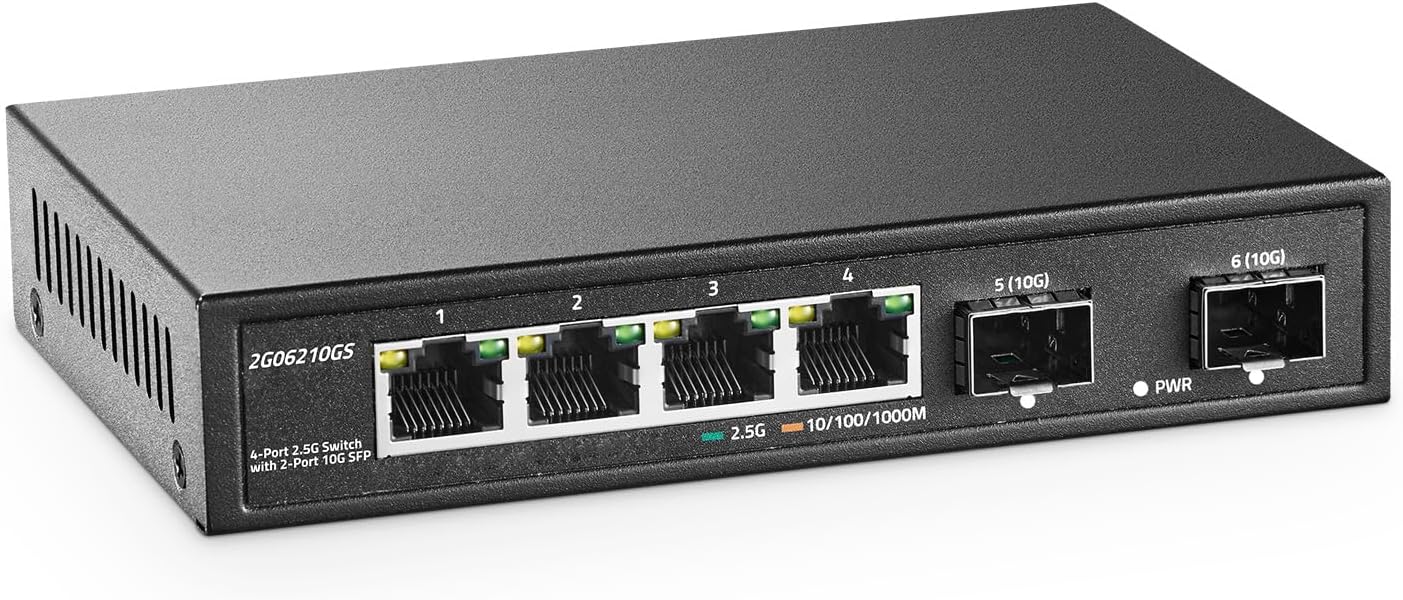 YuLinca 4 Port 2.5G Network Switch: Ultra-Fast Multi-Gigabit Hub!