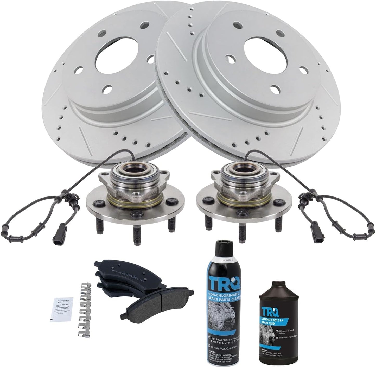 TRQ Front Brake Pad & Rotor Kit for 2006 Dodge Ram 1500