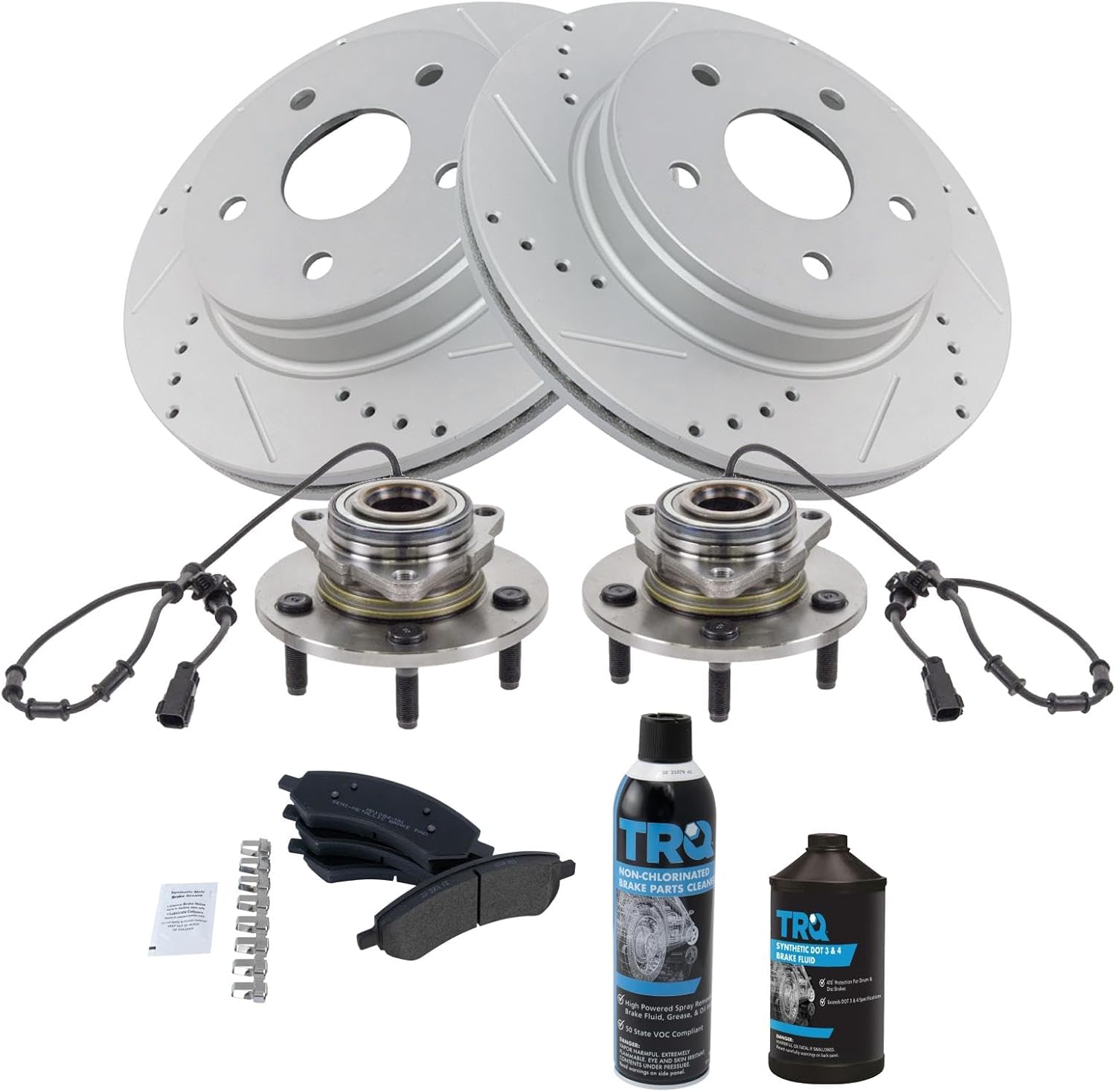 TRQ Front Brake Pad & Rotor Kit for 2006 Dodge Ram 1500