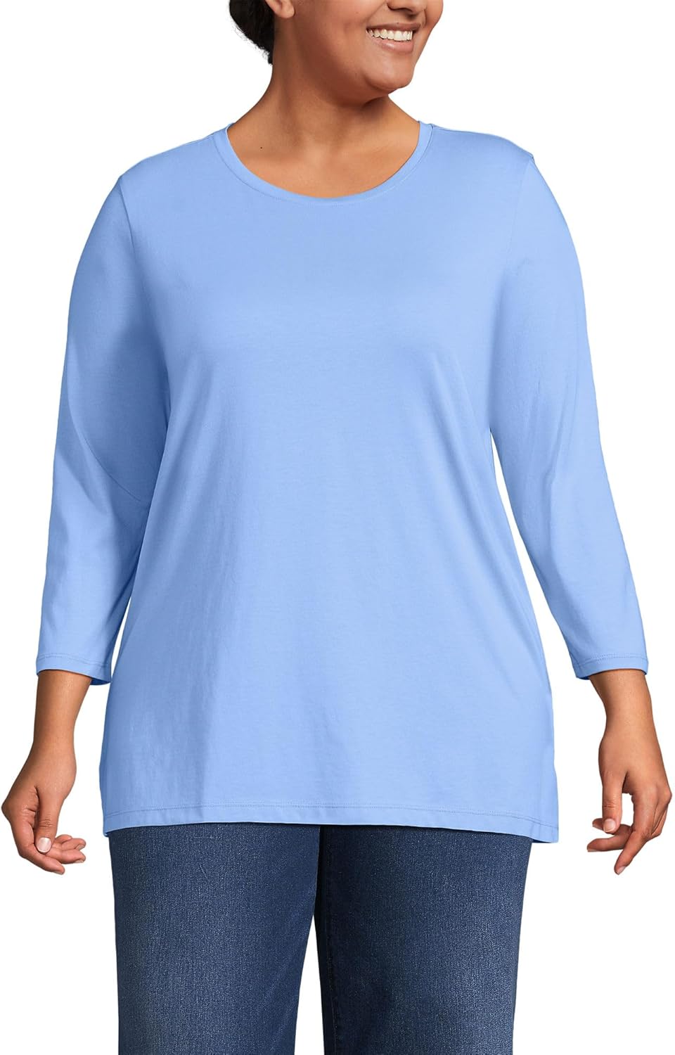 Lands' End Women's Supima Cotton Crewneck Tunic for Comfort