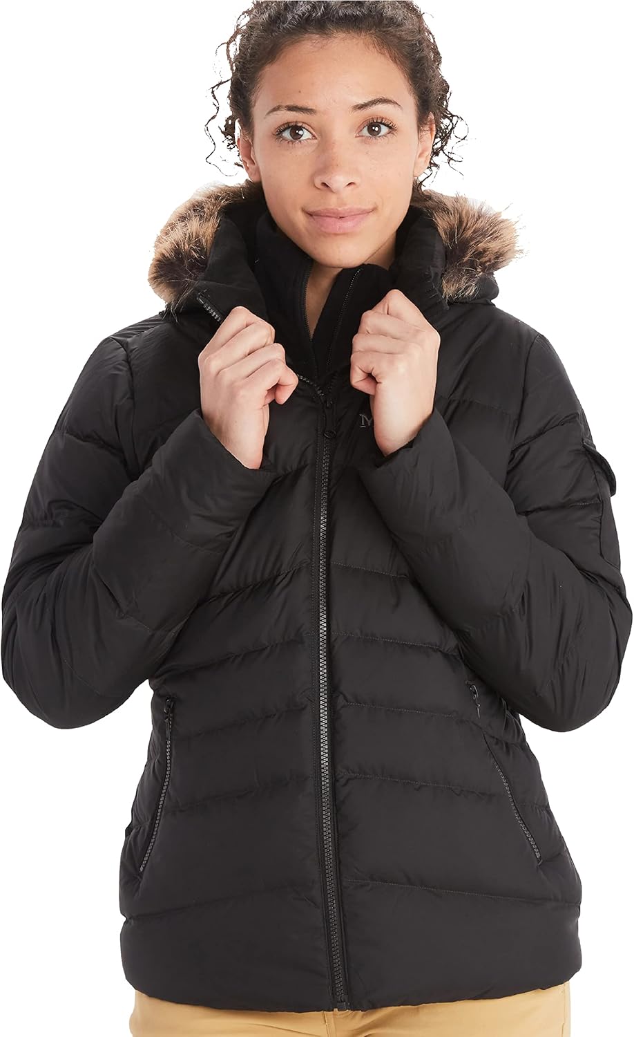 Marmot Ithaca Jacket: 700-Fill Down, Water-Resistant, Hood & Fur Ruff