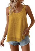 Womens Flowy Sleeveless Swiss Dot Tank Top - Lace Straps