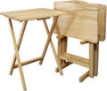 Casual Home 5pcs Tray Table Set Natural - Folding Tables with Stand