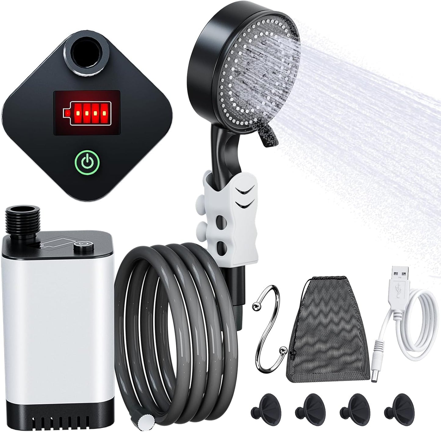 PChero Portable Camping Shower with Rechargeable Battery