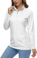 Women's Long Sleeve 1/4 Zip Rash Guard - UPF50+ Quick Dry Shirt