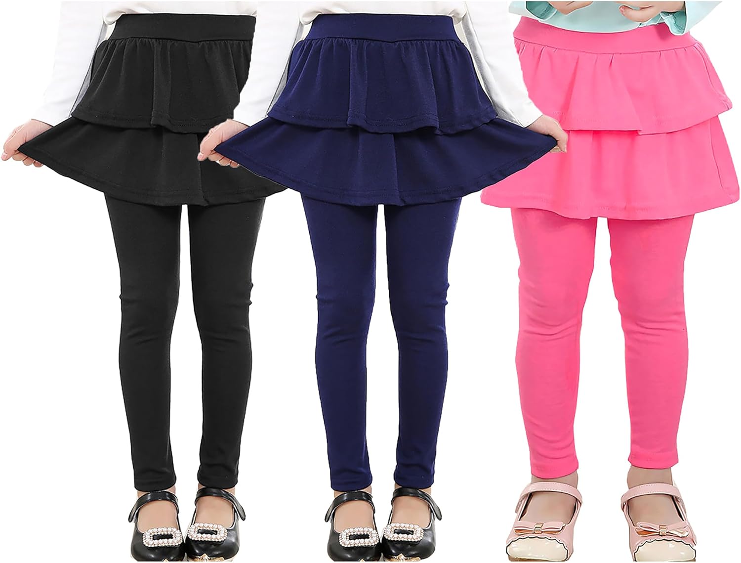 RieKet Girls School Uniform Pants with Skirt for Ages 2-14