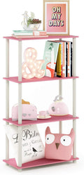 Pink/White 4-Tier Turn-N-Tube Shelf Rack - Slim Space-Saving Unit