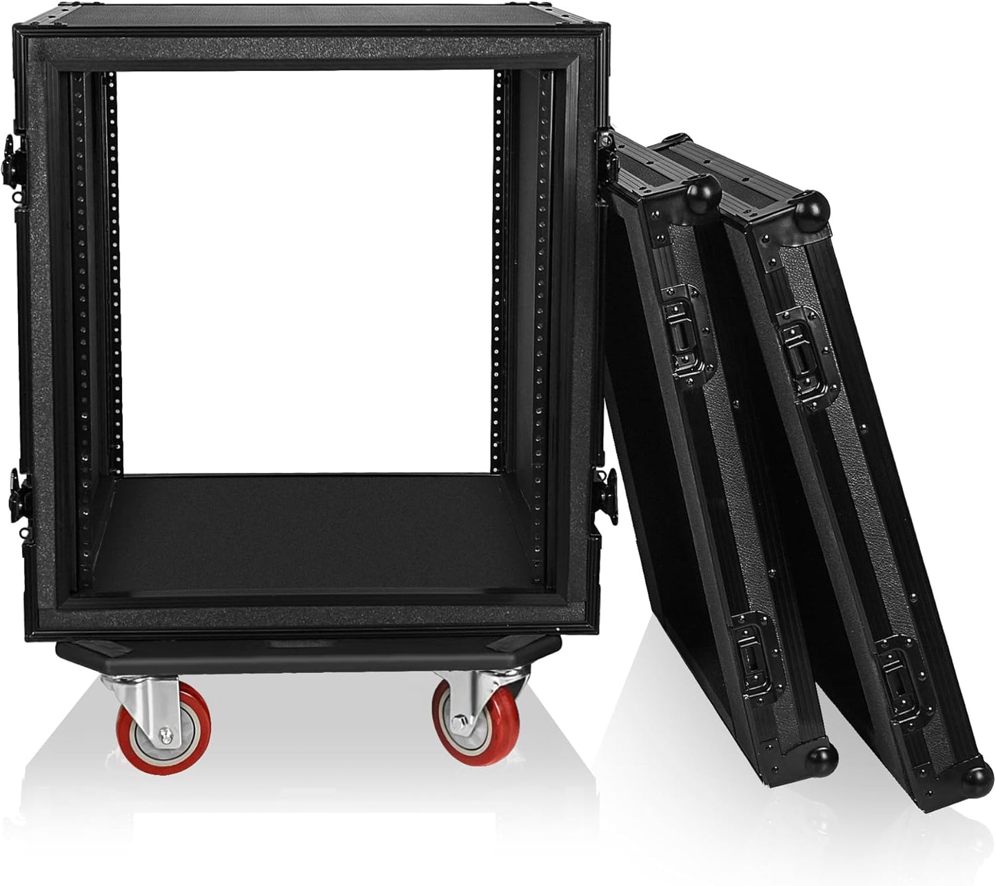 Sound Town Black Series Shock Mount Rack Case for DJs and PA Gear