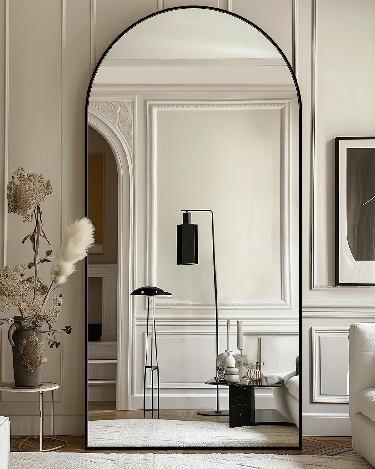 Full-Length Floor Mirror with Stand - Arched Style 76inx34