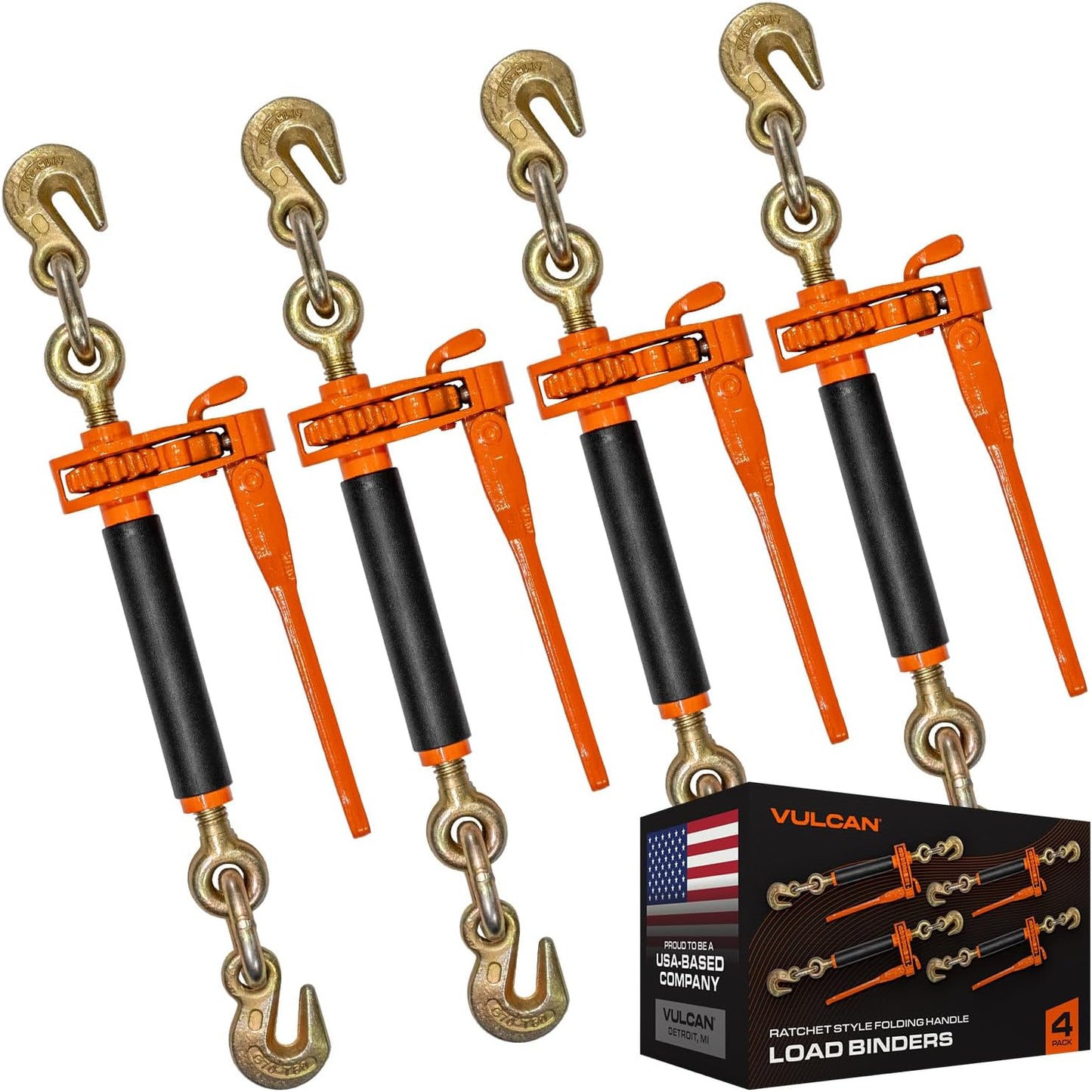 VULCAN Folding Handle Load Binder with Grab Hooks - 7100 lbs