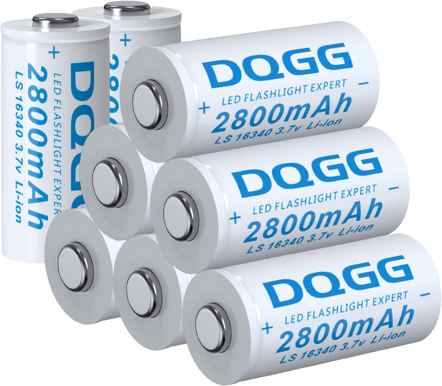 PAOWANG 16340 Rechargeable Batteries - Long Lasting 2800mAh Power