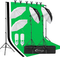 Photography Lighting 6.5ft x 10ft Backdrop Stand and Umbrellas Kit