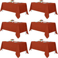 Fitable Rust Tablecloths for Rectangle Tables 70 x 120 in - 6 Pack