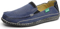Mens Slip on Canvas Deck Shoes Casual Loafer - Easy On and Off