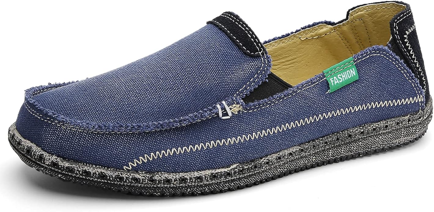 JAMONWU Mens Slip on Shoes Casual Loafer Vintage Boat Style