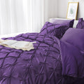 Queen Comforter Set Pinch Pleat 7-Piece - Elegant Purple Bedding