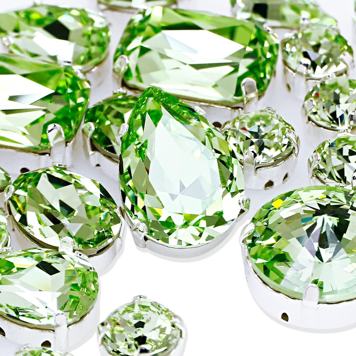 Sew On Rhinestone Set with Mixed Shapes for DIY Crafts and Jewelry