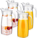 Acrylic Water Pitcher 4 Pack 44 oz Clear Plastic Pitcher - Unbreakable