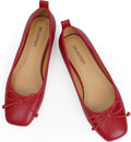 Modatope Ballet Flats with Bow Ballerina Closed Square Toe - Dressy be