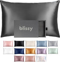 Blissy Silk Pillowcase Queen Gray - 22 Momme Pure Mulberry Silk