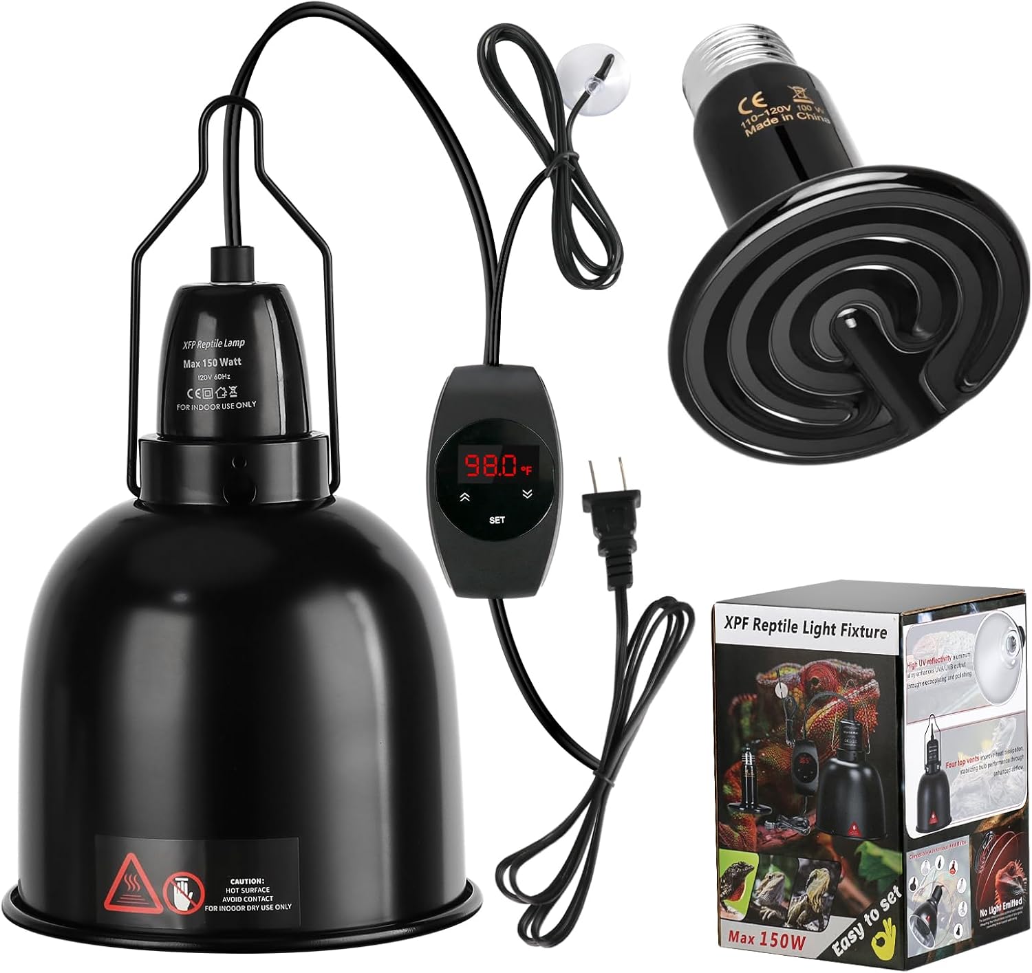 Reptile Light Fixture with Timer for Optimal Heating Control