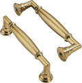 4 in Hole Center Brushed Brass Cabinet Pulls 10 Pack - Solid Heavy