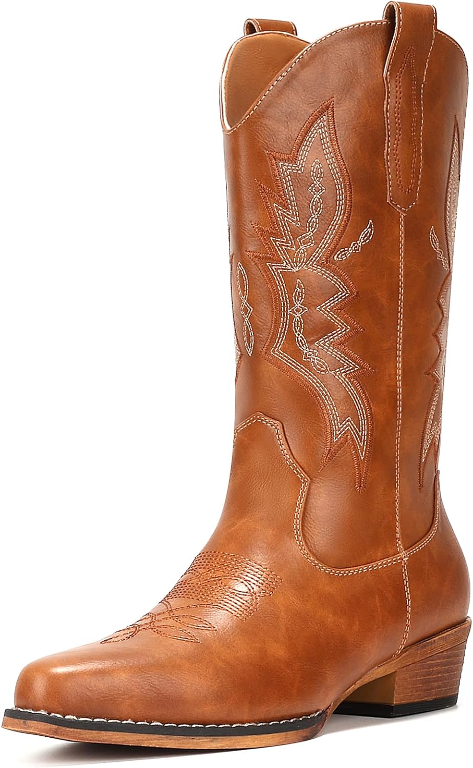 IUV Cowboy Boots For Women - Stylish Western Mid Calf Boots