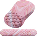 Mouse Pad Wrist Support Rose Gold Pink Marble - Ergonomic 2-in-1 Wrist