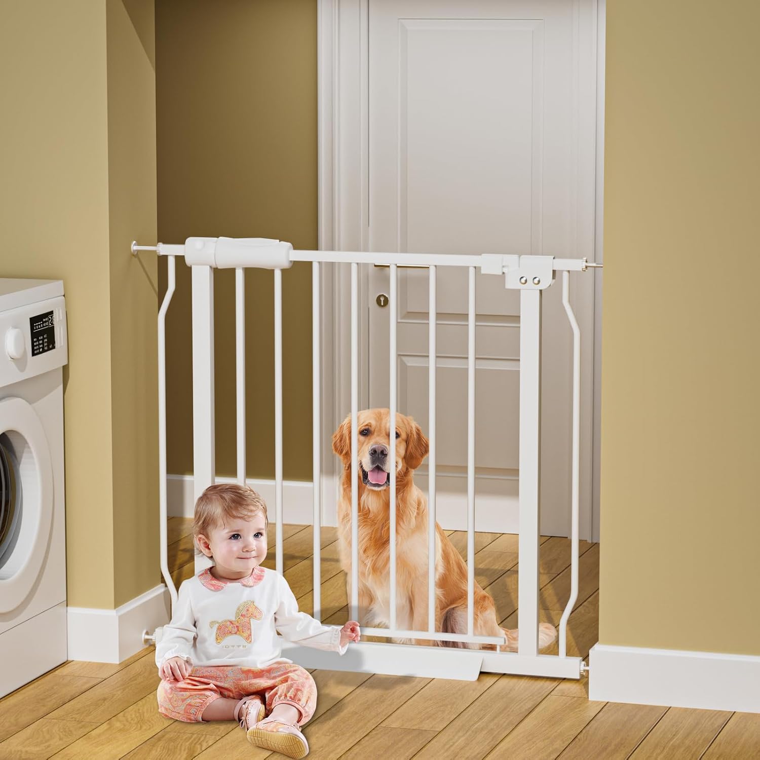 HOOEN 29-34 Inch Wide Baby Gate for Stairs and Doorways