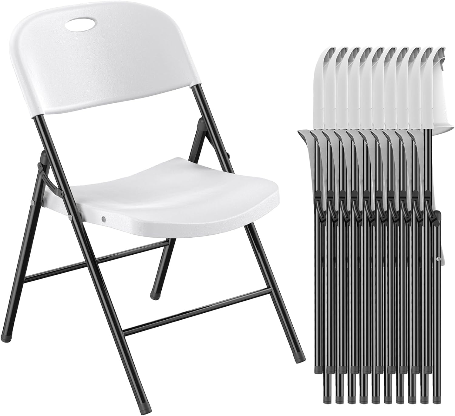 Heavy Duty Plastic Folding Chair with 650 Weight Limit for Events