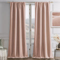 Joydeco Candy Pink Velvet Curtains 84 in 2 Panels - Room Darkening