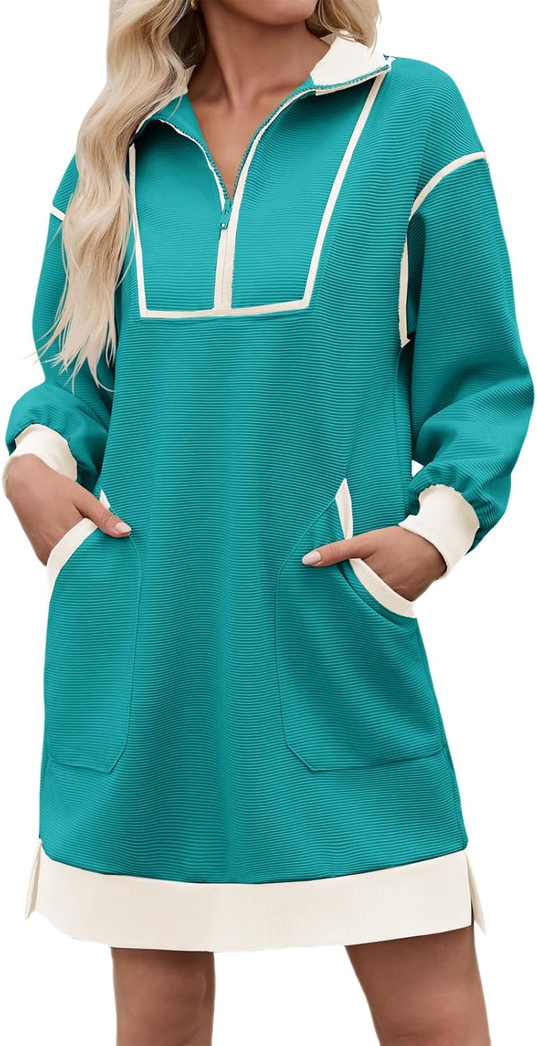 Wenrine Women's Oversized Sweatshirt Dress for Casual Style