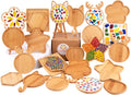 Large Wooden Mosaic Bases 16 Pack - Assorted Shapes for Coasters