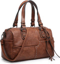 Dasein Women Soft Vegan Leather Barrel Bag Large Hobo Tote - Versatile