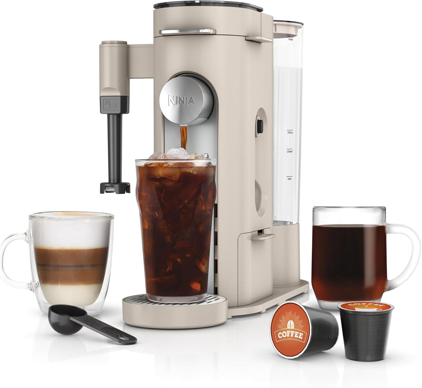 Ninja XL Coffee Maker: Brew Pods & Grounds, Frother, Compact Design