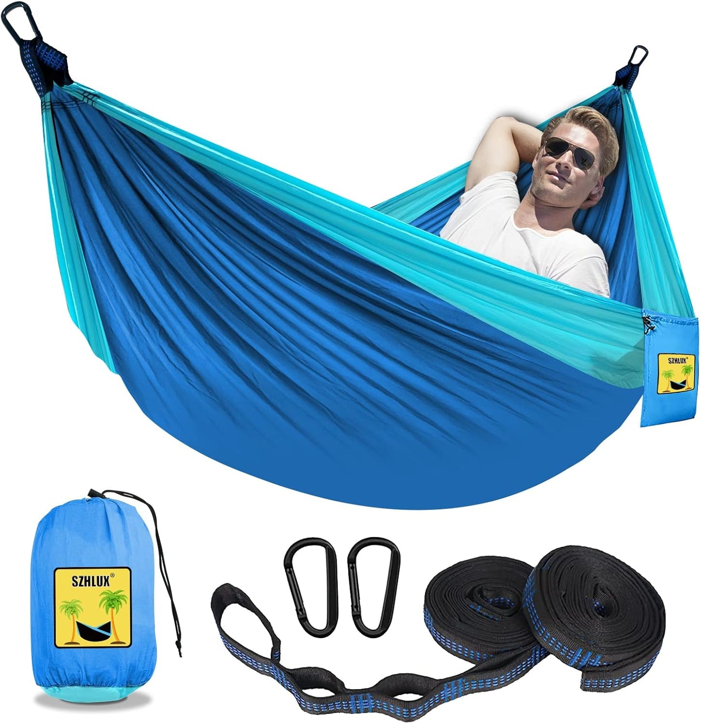 SZHLUX Portable Camping Hammock: Easy Setup with Included Tree Straps