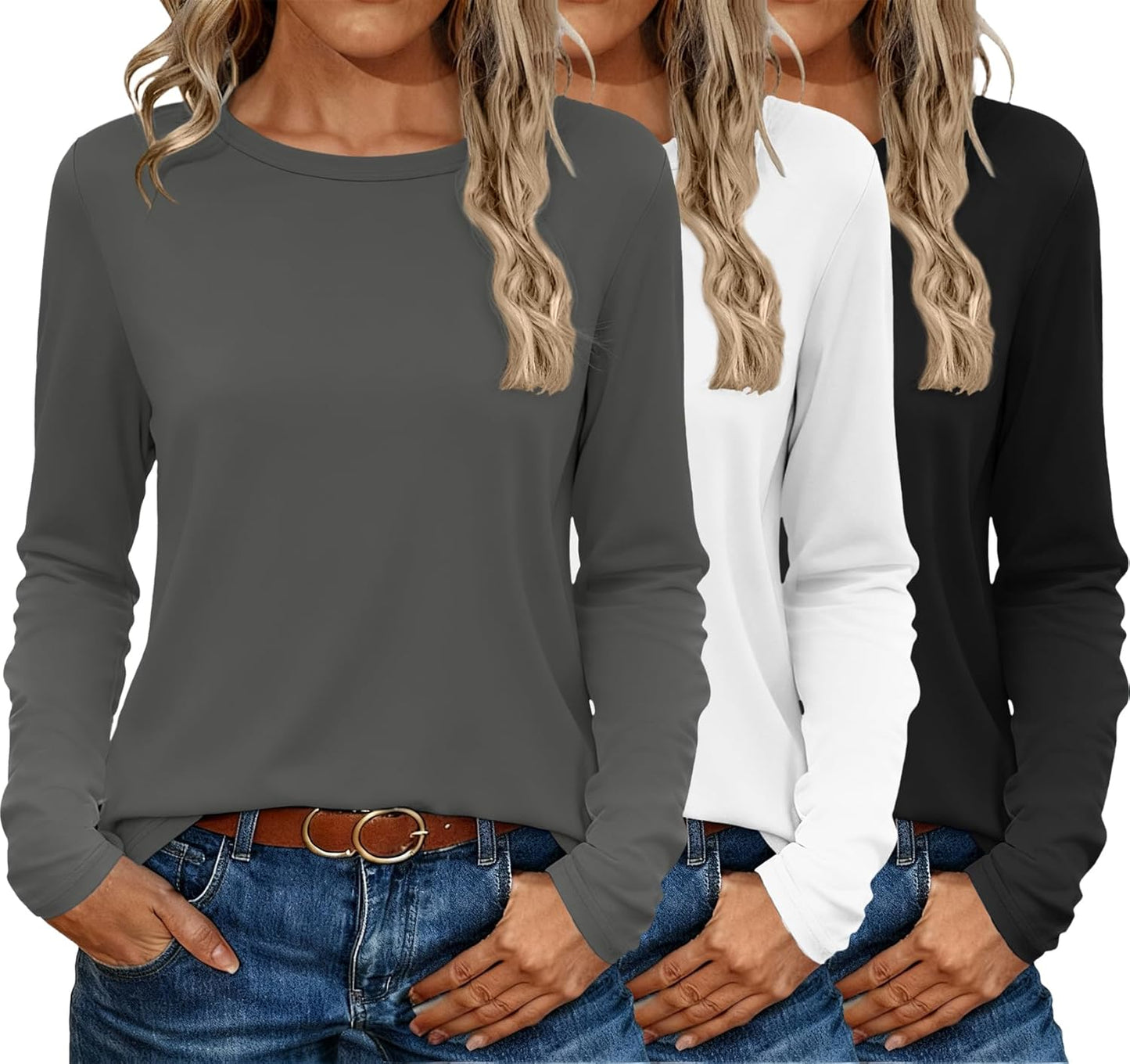 Ekouaer Long Sleeve Shirts for Women - Lightweight Thermal Tops