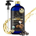 Organic Castor Oil Cold Pressed 16.9 oz - Thickens Hair & Lashes