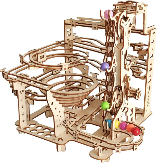Wooden Marble Run 3D Puzzle - Engaging DIY Assembly Model Kit