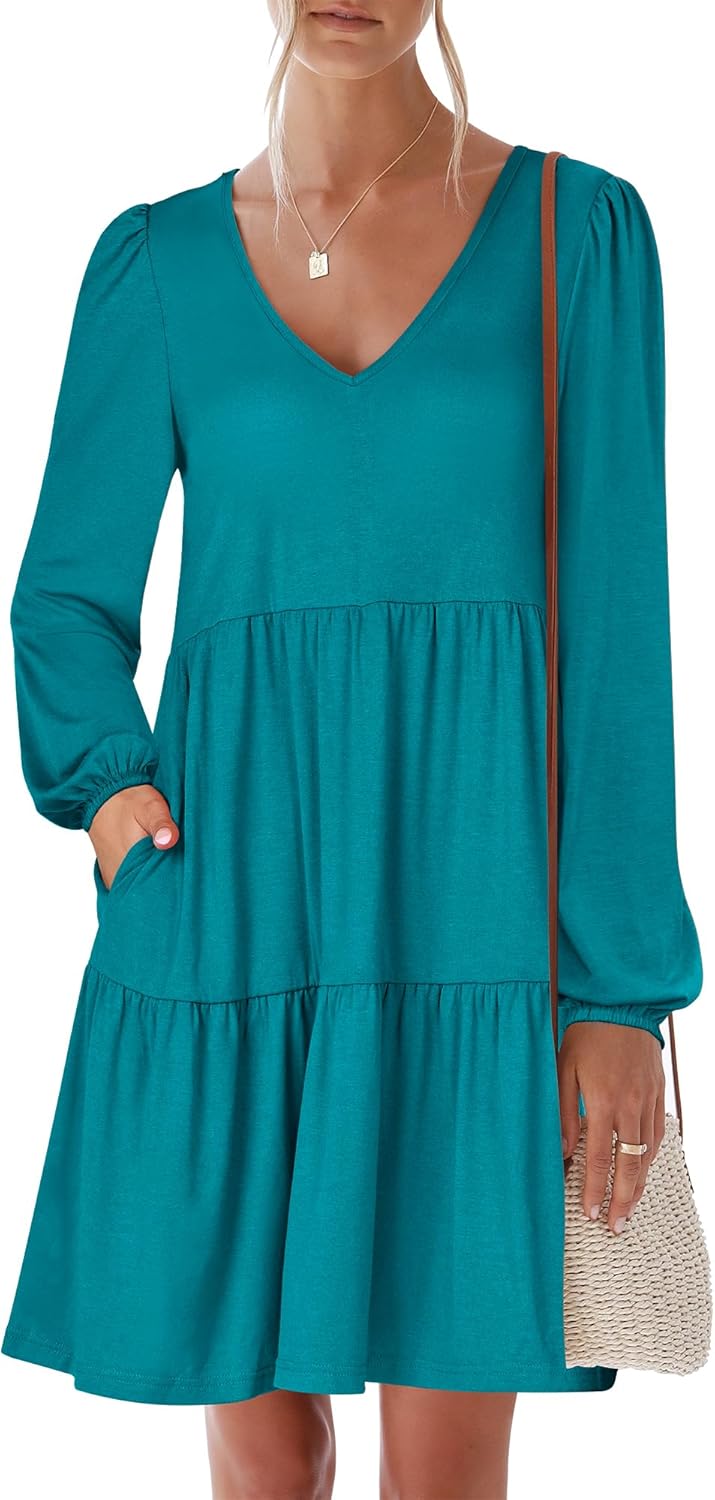 Womens Long Sleeve Dress for Casual Beach Travel Outfits