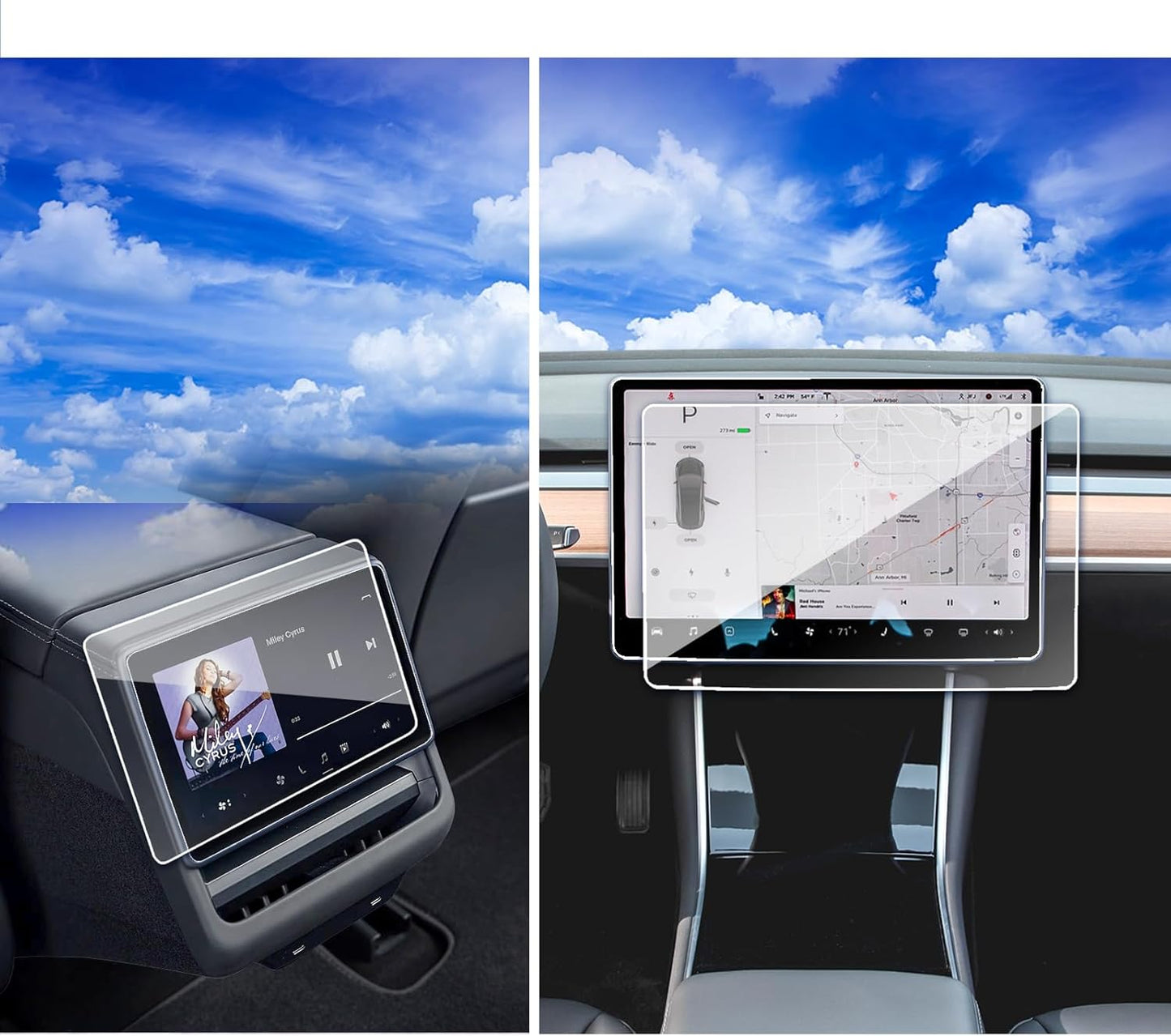 2024 Tesla Model 3 Screen Protector for 15.4Inch & 8Inch Displays