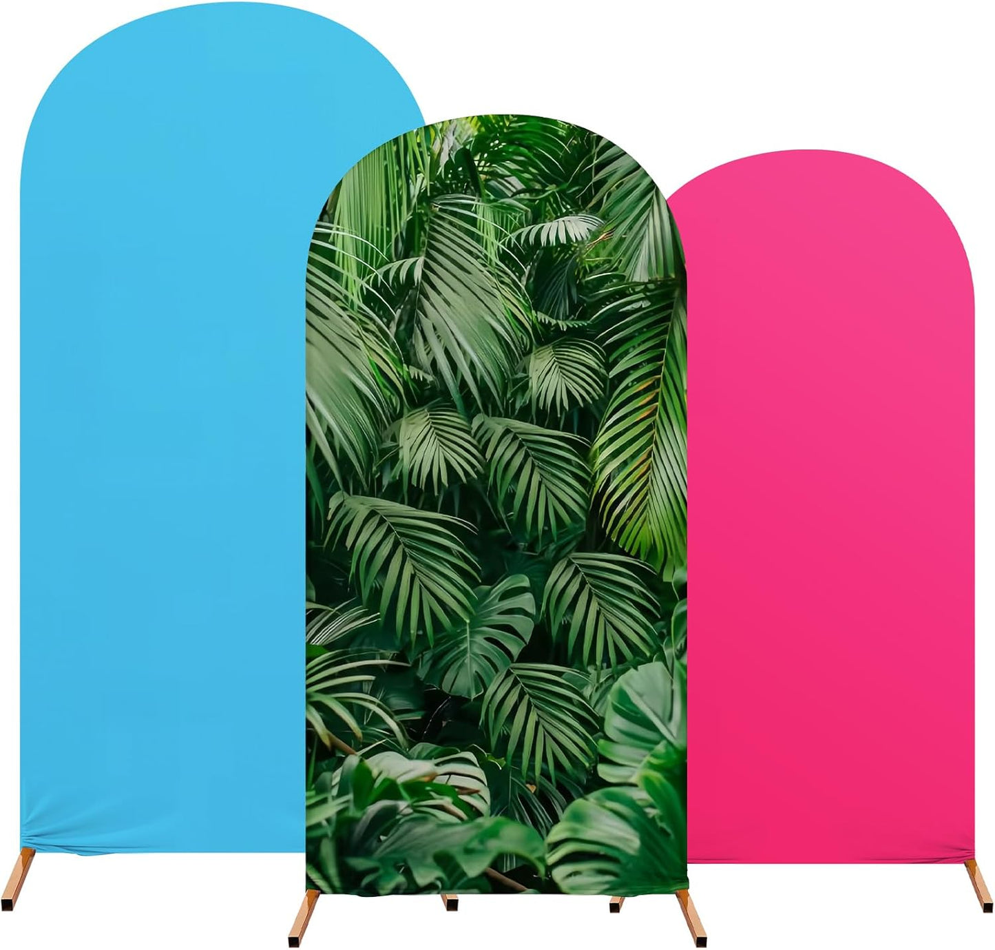Set of 3 Hawaii Arch Backdrop Covers for Tropical Parties