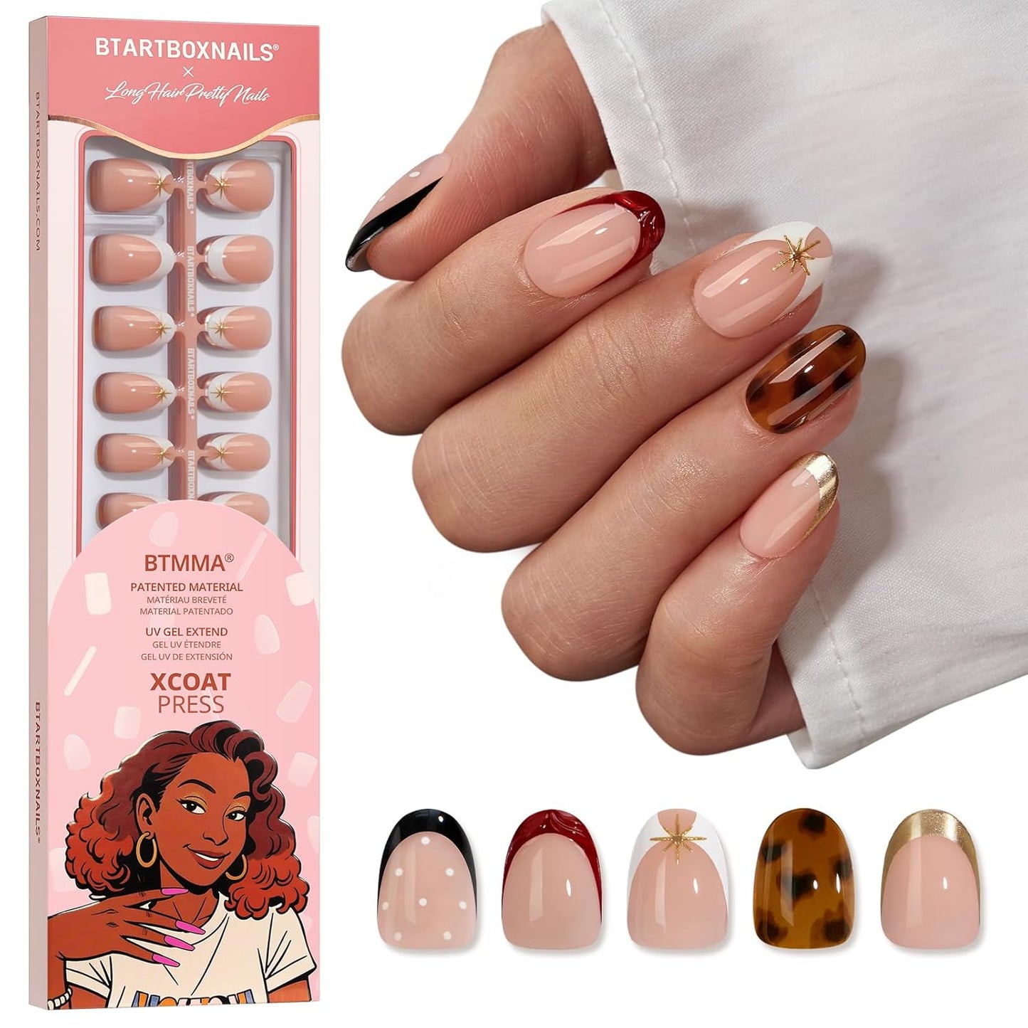 Press On Nails Whispers of Glamour by BTArtboxnails - 160 Pcs