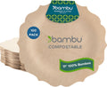 Bamboo Disposable Plates Pack of 100 - Elegant Compostable Party