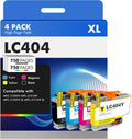 LC404XL LC404 Ink Cartridges 4 Pack for Brother Printers - High Yield