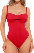 Popilush Corset Bodysuit for Women Tummy Control - Cowl Neck Thong