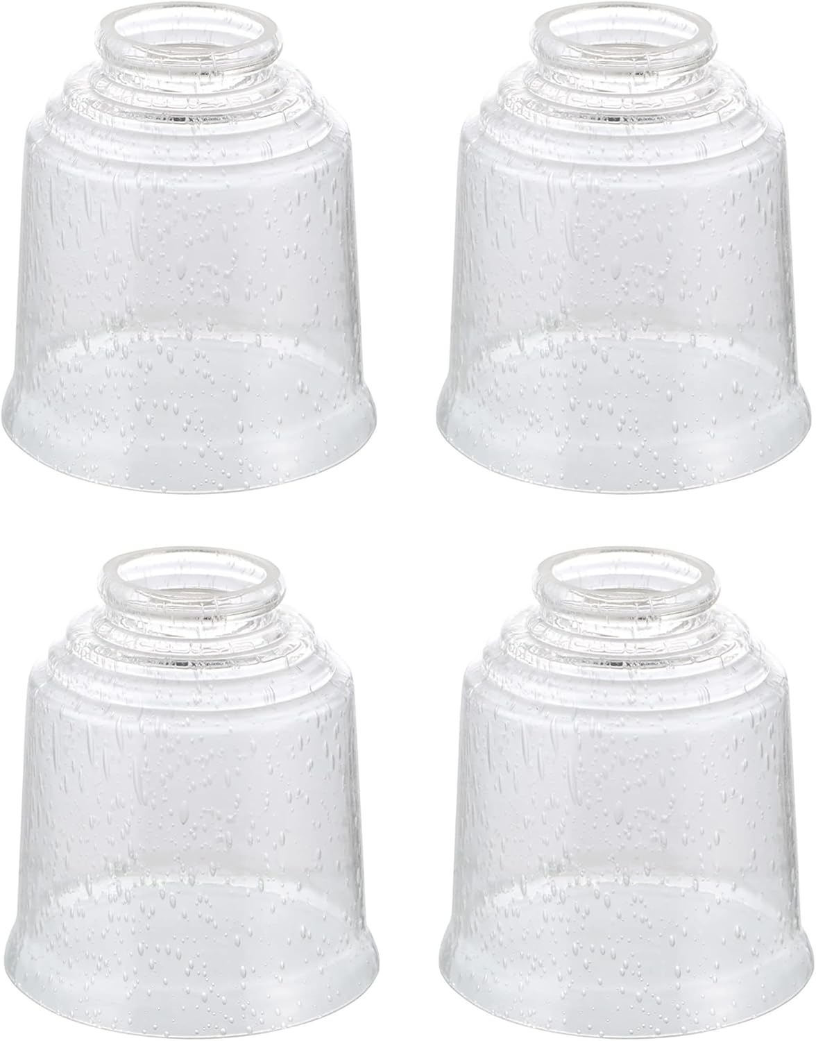 Transitional Clear & Seeded Ceiling Fan Glass Shade 4 Pack